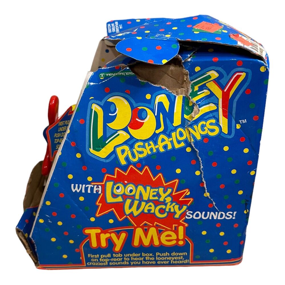 1993‎ Trendmasters Toy LOONEY PUSH-A-LONG AIRPLANE UNTESTED / AS IS Vintage - Picture 3 of 9